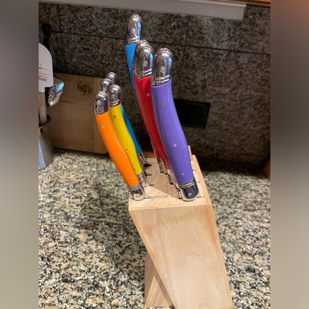 French home knife block set. Multicolor. New.